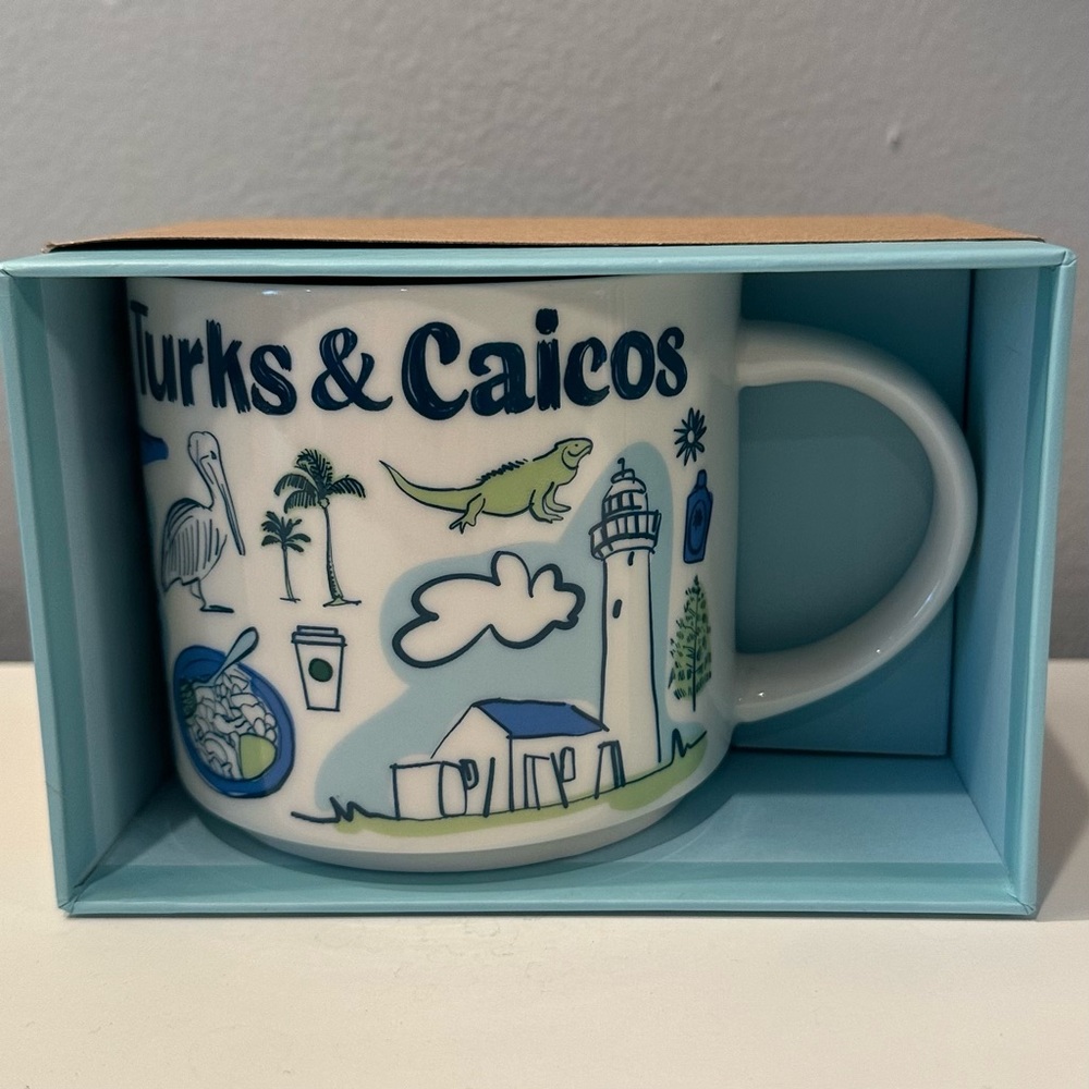 Starbucks Turks & Caicos Mug - Blue and White Design